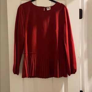 JCREW XS, New with tags Red Peplum Blouse